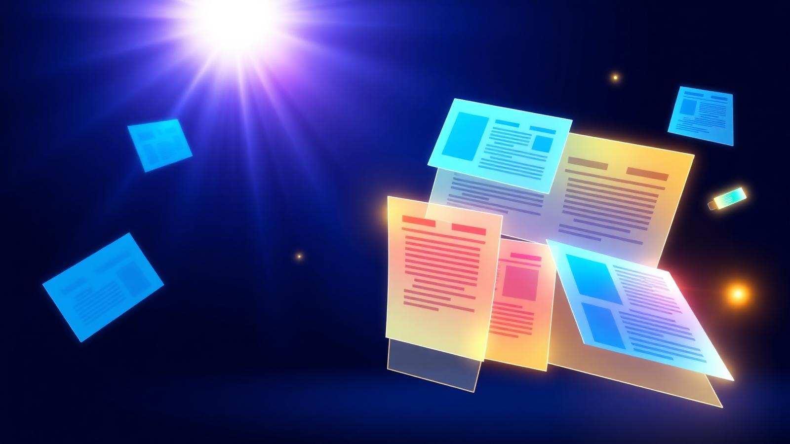 Colorful floating newsletter panels